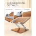 Niweya Ergonomic Laptop Stand, Wood & Aluminum Computer Stand with Adjustable Angle, Foldable Dual-Bar Laptop Riser Holder Stand for Desk, Compatible with MacBook, Dell, HP 10-16"" (Royal Teak Grain) Niweya Ergonomic Laptop Stand, Wood & Aluminum Computer Stand with Adjustable Angle, Foldable Dual-Bar Laptop Riser Holder Stand for Desk, Compatible with MacBook, Dell, HP 10-16"" (Royal Teak Grain)