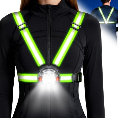 Niweya Running Lights for Runners, 500LM 1800mAh Rechargeable Running Light with 7 Modes & 45° Adjustable Beam, IPX4 Waterproof 360° Light up Gear, Reflective Vest for Night Walking/Jogging/Hiking Niweya Running Lights for Runners, 500LM 1800mAh Rechargeable Running Light with 7 Modes & 45° Adjustable Beam, IPX4 Waterproof 360° Light up Gear, Reflective Vest for Night Walking/Jogging/Hiking